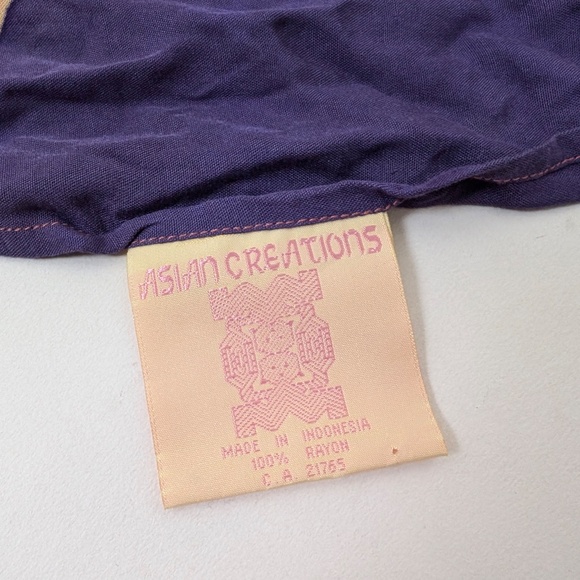 Indonesia Sarong Scarf Jewel Toned Rectangular Fringe Geometric - Picture 4 of 13